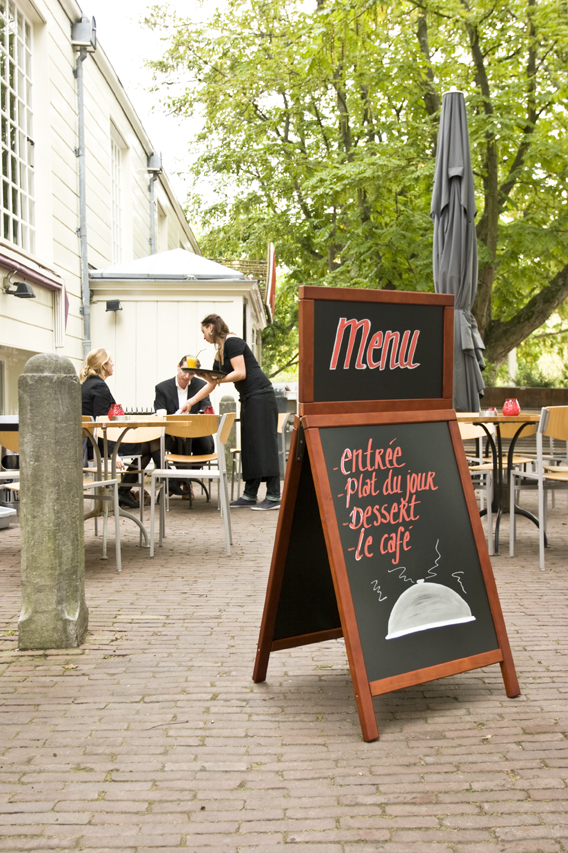 Krijtbord dubbelzijdig met topbord - Afbeelding 5
